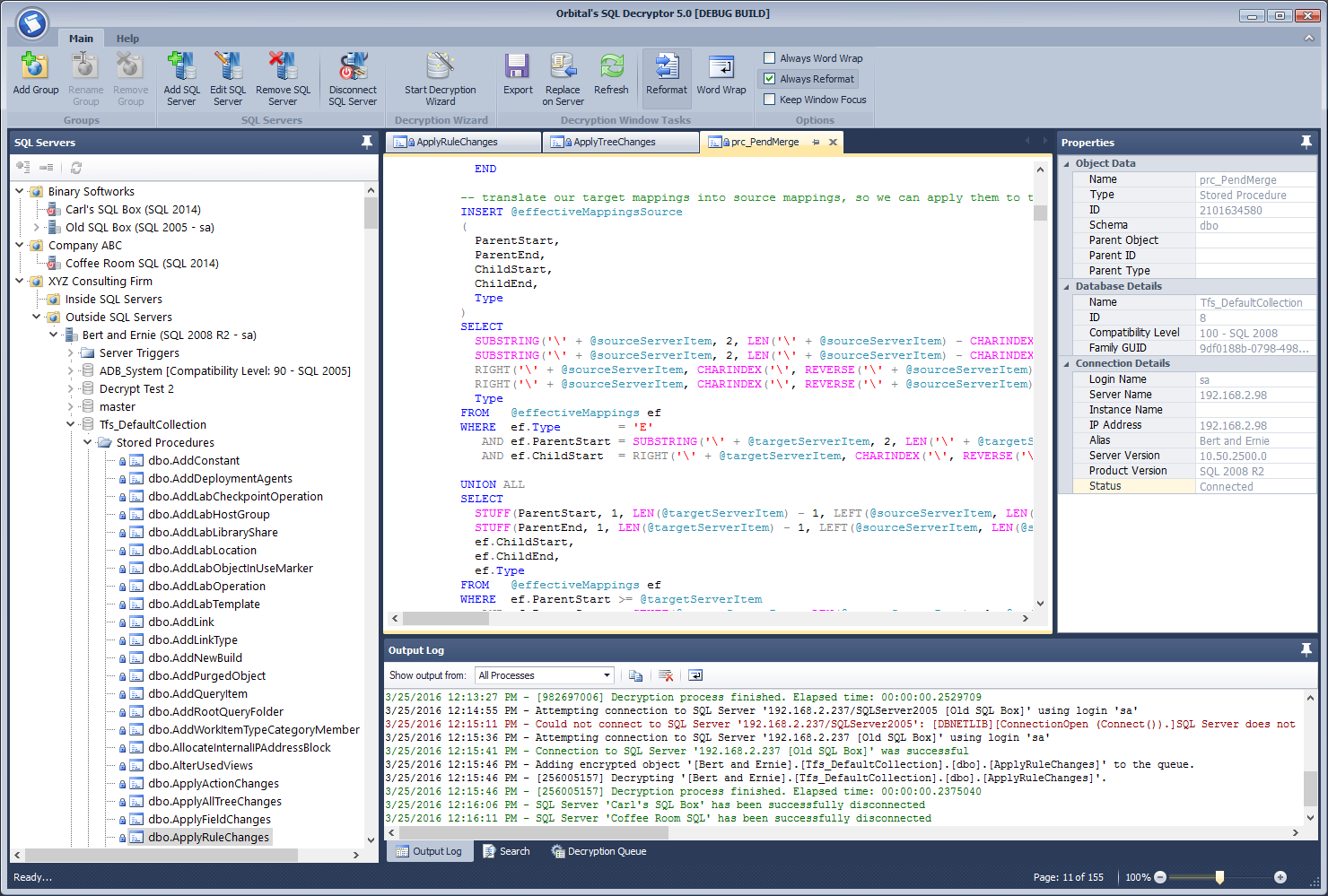 MS SQL Database decryption tool - SQL 2005+